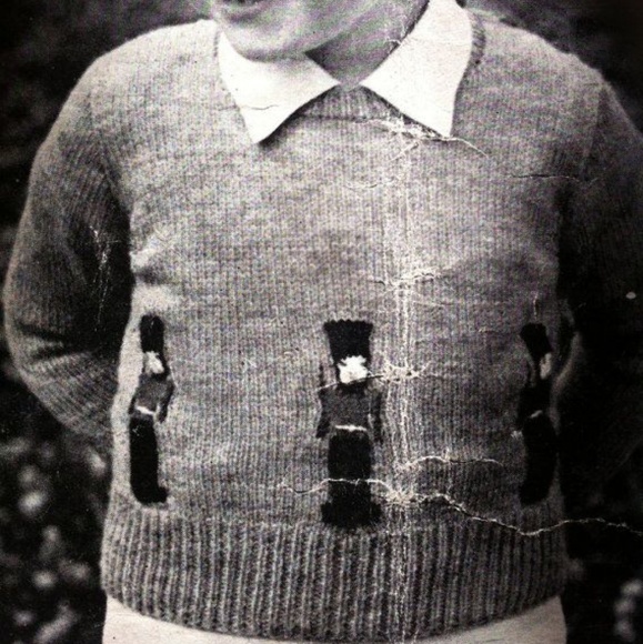 Vintage Christmas Baby Sweater Nutcracker Soldier - Picture 8 of 11